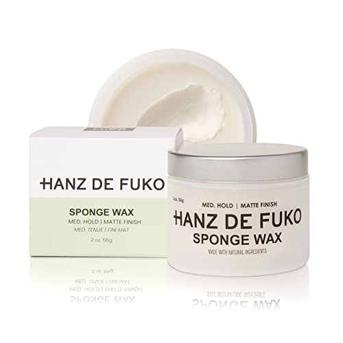 Hanz de Fuko Sponge Wax – Premium Men’s Hair Styling Paste – Medium Hold, Matte Finish– Certified Organic Ingredients, 2 oz.