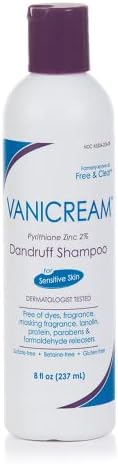 Vanicream Medicated Dandruff Shampoo, Maximum OTC Strength, Pyrithione Zinc 2%, Unscented, 8 Fl Oz