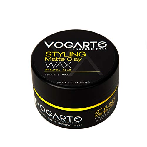 Vogarte Hair Styling Clay Wax for Men, Natural Hold & Matte Finish, 3.52 oz