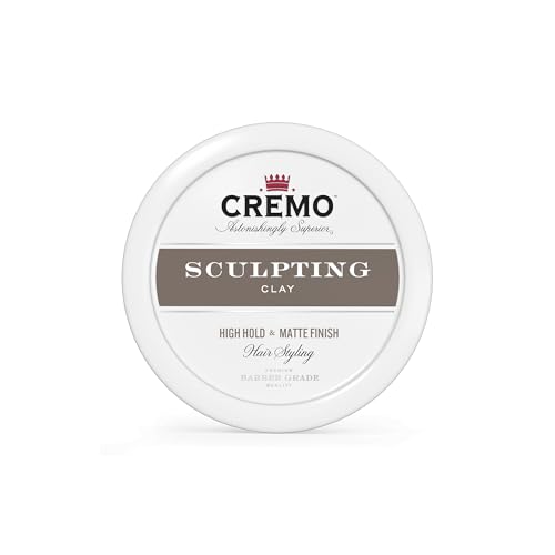 Cremo Premium Barber Grade Hair Styling Sculpting Clay, High Hold, Matte Finish, 4 Oz