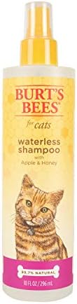 Burt’s Bees for Pets Cat Natural Waterless Shampoo with Apple and Honey | Cat Waterless Shampoo Spray | Easy to Use Cat Dry Shampoo for Fresh Skin and Fur Without a Bath | Made in the USA, 10 Oz