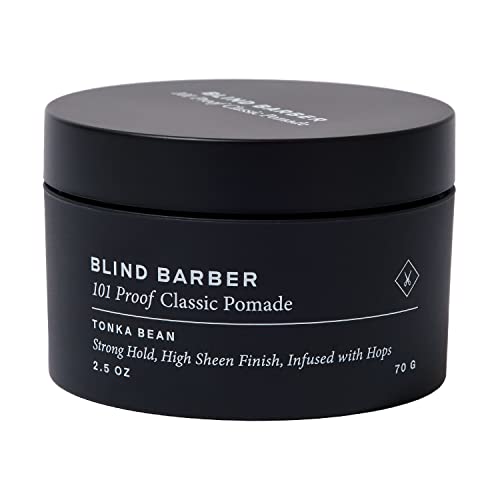 Blind Barber 101 Proof Classic Pomade – Styling Pomade for Men – Strong, Malleable Hold & High Shine Hair Product For Guys – Water Based (2.5oz / 70g)