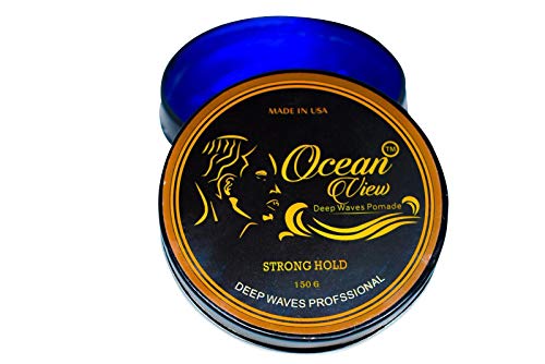 OCEAN VIEW DEEP WAVES POMADE- Water-Based Hair Cream for 360 Wave Training and Wolfing- Silky Smooth Application and Styling, Strong Hold, Easy Wash- Waver and Barber Accessories – 4oz Tin Can