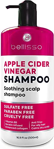 Apple Cider Vinegar Shampoo – Sulfate Paraben and Silicon Free Anti Dandruff Product for Women and Men – Deeply Moisturizing Formula – Dry Scalp Treatment for Oily Hair – Professional Grade Products