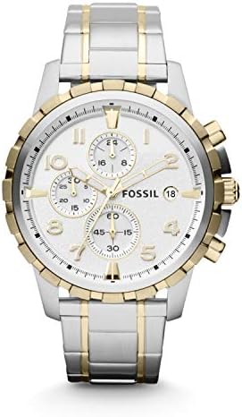 Fossil Dean Men’s Dress Watch with Chronograph Display and Stainless Steel Bracelet Band