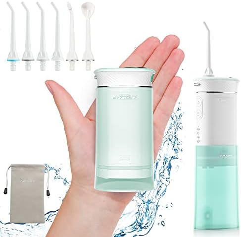 Hangsun Water Flosser Cordless Oral Irrigator Portable Teeth Cleaner HOC600 IPX7 Waterproof Electric Dental Flossers with DIY Modes 6 Jet Tips for Braces Care Travel and Home Use