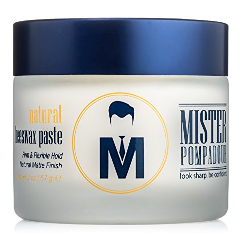 Mister Pompadour Natural Beeswax Paste | Matte Hair Product for Men & Women | HIgh Hold & No Shine | Water Based – Easy To Wash | 2oz