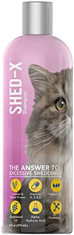 Shed-X Shed Control Shampoo for Cats, 8 oz – Reduce Shedding – Shedding Shampoo Infuses Skin and Coat with Vitamins and Antioxidants to Clean, Release Excess Hair and Exfoliate