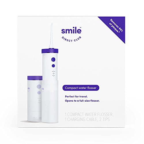 SmileDirectClub Compact Water Flosser – Compact for Travel, Cordless, 3 Pressure Modes, 1 Extra Tip – Removes 99% of Plaque