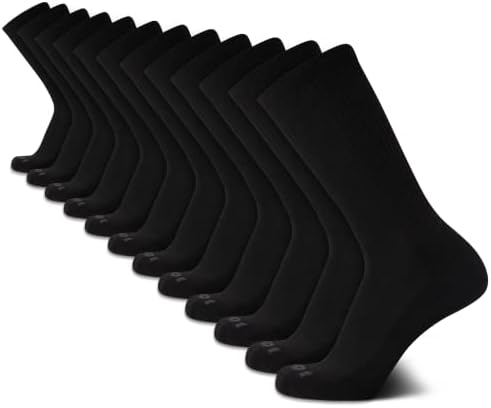 AND1 Men’s Athletic Arch Compression Cushion Comfort Crew Socks (12 Pack)