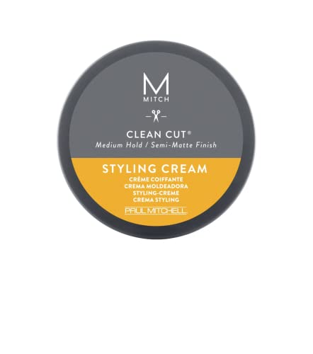 Paul Mitchell MITCH Clean Cut Styling Cream for Men, Medium Hold, Semi-Matte Finish, For All Hair Types + Short to Medium Hair, 3 oz.