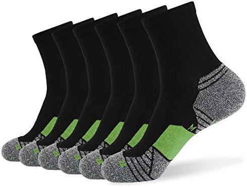 WANDER Men’s Athletic Ankle Socks 6 Pairs Running Socks for Sport Low Cut Cycling Socks 6-9/10-12/12-14