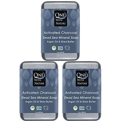 DEAD SEA MINERAL ACTIVATED CHARCOAL 7 oz SOAP 3 pk in BRANDED BOX. Dead Sea Salt contains Magnesium, Sulfur & 21 Essential Minerals. Shea Butter, Argan Oil. For all Skin Types, Acne, Eczema, Psoriasis