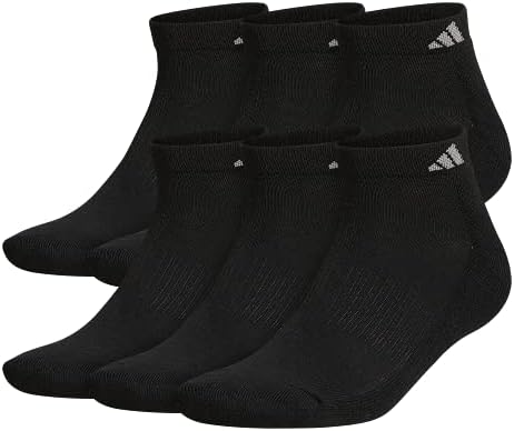 adidas Men’s Athletic Cushioned Low Cut Socks with Arch Compression for a Secure Fit (6-Pair)