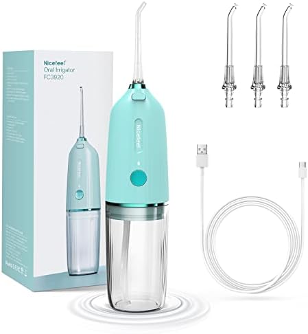 Nicefeel Cordless Water Flosser Teeth Cleaner Portable Water Jet Pik Cleanable Water Tank Rechargeable Floss Oral Irrigator