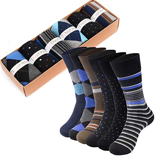 7DayOtter Modal Odor Resistant Dress Socks for Men Cotton Business Crew Socks Patterned Dress Socks Funny