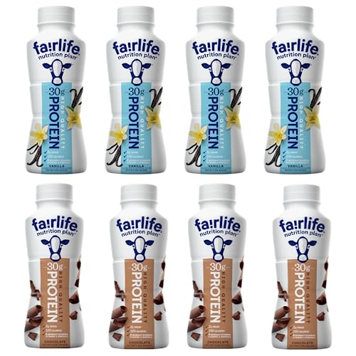 Fairlife High Protein Nutrition Plan Protein Shake Assorted Variety Sampler – 11.5 Fl Oz (8-Pack), Liquid