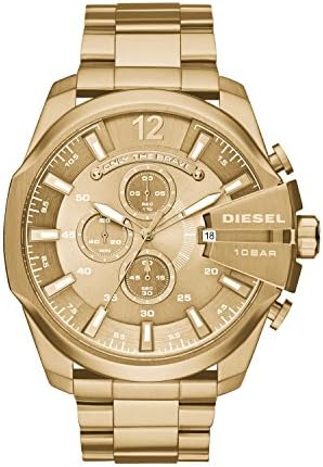 Diesel Mega Chief Stainless Steel Men’s Watch with Analog or Digital Movement