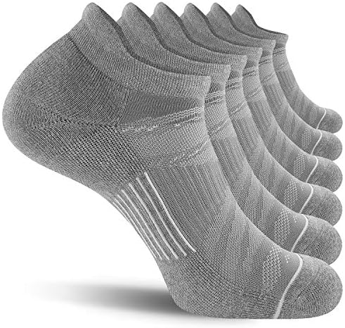 FITRELL Men’s 6 Pack Ankle Running Socks Low Cut Cushioned Athletic Sports Socks 7-9/9-12/12-15