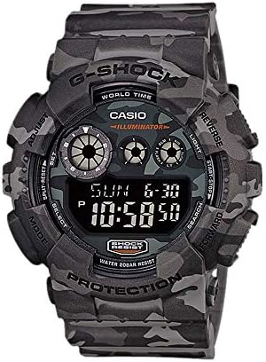 Casio Men’s XL Series G-Shock Quartz 200M WR Shock Resistant Resin Color: Grey Camo (Model GD-120CM-8CR)