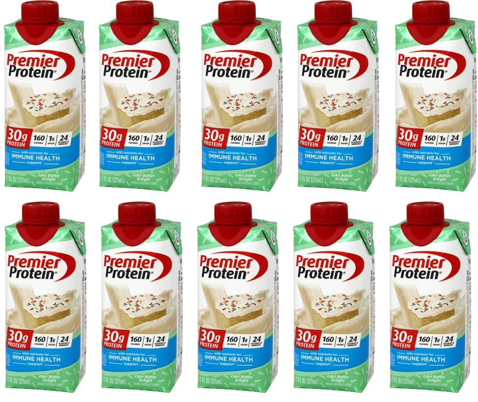 Protein Shake | Cake Batter Delight Flavor 10 Pack | Niro Assortment Bundle includes Beverage Sleeve