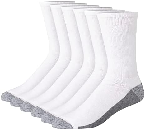 Hanes Men’s Max Cushioned Crew Socks, Moisture-Wicking with Odor Control, Multi-Pack