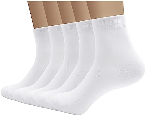 SERISIMPLE Bamboo Men sock Breathable Sock Quarter Thin Ankle High Sock Comfort Cool soft Sock 5 Pairs