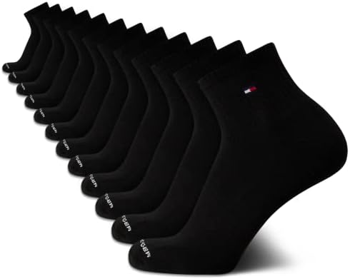 Tommy Hilfiger Men’s Athletic Socks – Cushion Quarter Cut Ankle Socks (12 Pack)