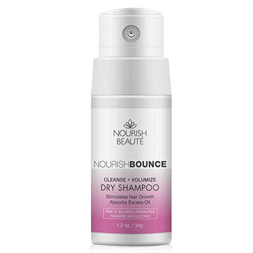 Nourish Beaute Dry Shampoo for Hair Loss that Promotes Hair Regrowth, Volume and Thickening, Clean Beauty with Rice Starch, Antioxidants, and Extracts, For Men and Women, 1 1.2oz Bottle, White