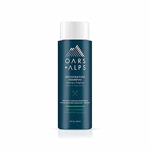 Oars + Alps Men’s Sulfate Free Hair Shampoo, Infused with Witch Hazel and Tea Tree Oil, Alpine Tea Tree, 12 Fl Oz