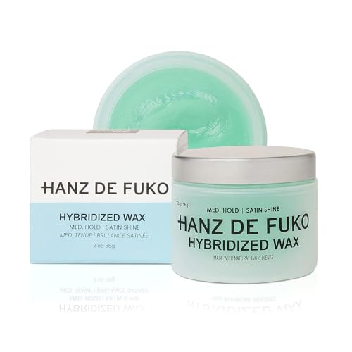 Hanz de Fuko Hybridized Wax – Premium Men’s Styling Wax – Medium Hold, Satin Shine – Paraben Free – Certified Organic Ingredients, 2 oz.