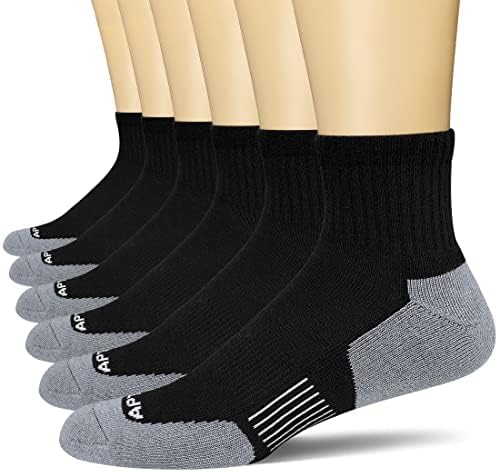 APTYID Men’s Ankle Athletic Socks Running Workout Hiking 6 Pairs