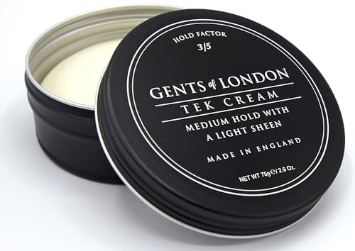 GENTS OF LONDON Tek Cream, Hairstyling Cream For Men – Medium Hold Light Sheen 2.6 Oz. Men’s Hair Wax, Authentic Styling Wax, Clay, Paste, Putty and Mens Grooming Products | Hair Cream For Men