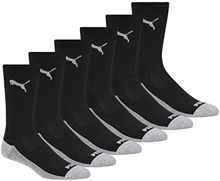 PUMA mens 6 Pack Crew Socks