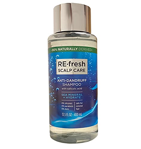 RE-fresh Scalp Care Anti-Dandruff Shampoo with Salicylic Acid – Sea Mineral & Hydrate – 13.5 FL OZ (400 ML)