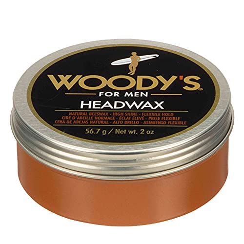 Woody’s Headwax Styling Pomade for Men, Flexible Hold, High Shine, with Natural Beeswax, Non-stiff, Non-Sticky, Moldable, For all Hair Types, Travel-size, 2 oz./ 1-pack