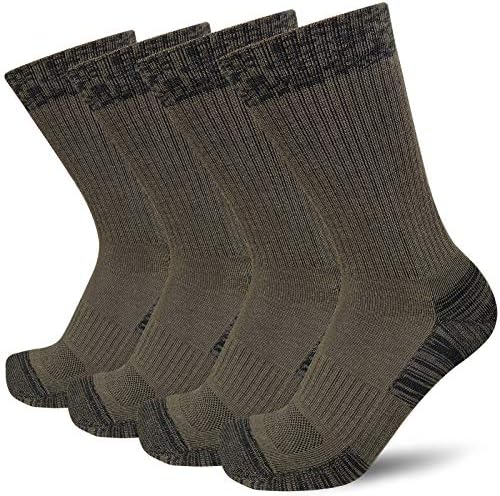 APTYID Men’s Moisture Wicking Cushioned Crew Work Boot Socks (4-6 Pairs)