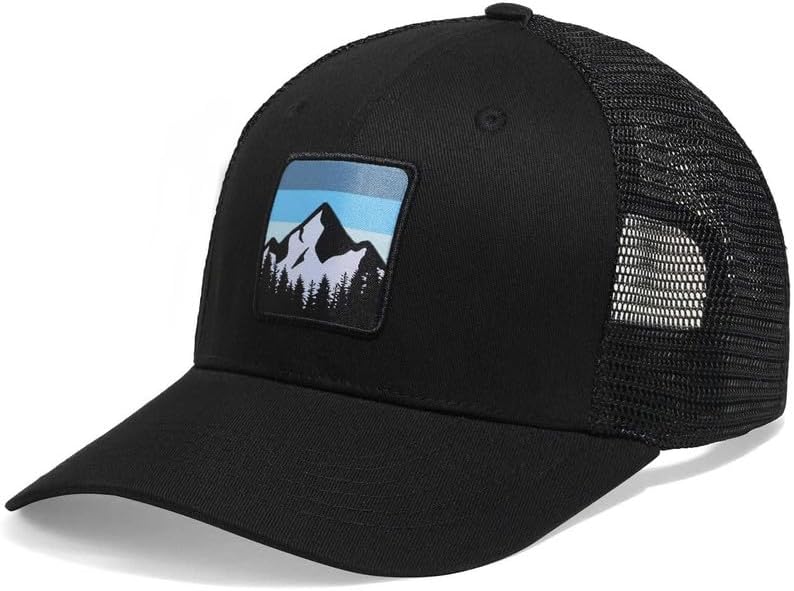 Mountains Sky Trucker Hat, Mesh Outdoor Hat for Men Women, Adjustable Snapback Baseball Cap