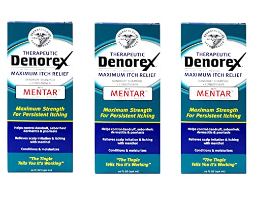 Denorex Therapeutic Dandruff Shampoo + Conditioner, Maximum Itch Relief 10 oz (Pack of 3)