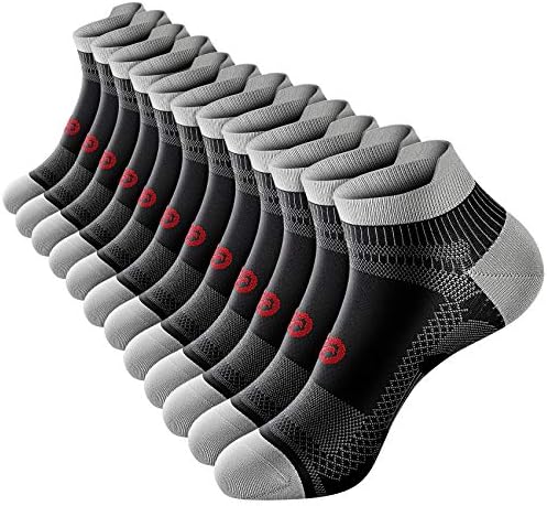 PAPLUS Ankle Compression Sock for Men and Women 2/4/6 Pairs, Low Cut Compression Running Sock with Ankle Support