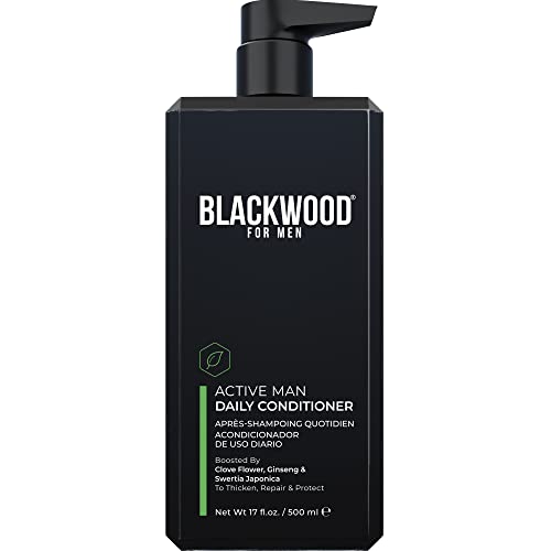 BLACKWOOD FOR MEN Active Man Daily Conditioner – Men’s Vegan & Natural Thickening Conditioner for Hair Loss & Dandruff – Deep Treatment for Shine – Sulfate Free, Paraben Free, & Cruelty Free (17 Oz)