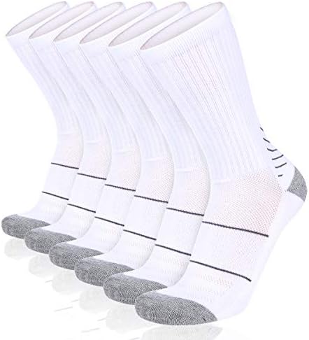 COOVAN Men’s 6P-Pack Premium Athletic Crew Socks Men Thick Cushion Casual Work Sock With Moisture Wicking