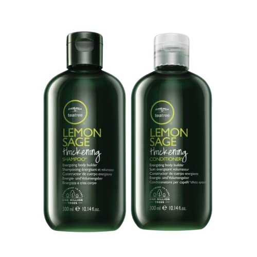 Tea Tree Lemon Sage Thickening Shampoo, Builds Body + Boosts Volume, For Fine Hair