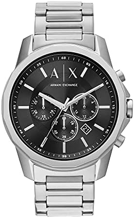 Armani Exchange Men’s Chronograph Dress Watch with Stainless Steel or Leather Band