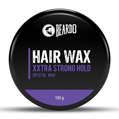 Beardo XXtra Stronghold Hair Wax, 100 gm | Crystal Hair Wax for Men | Glossy Finish | Hair Style, Shine | Extra Strong Hold Styling Hair Wax – 3.4Fl Oz