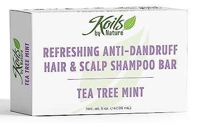 Koils by Nature Refreshing Anti-Dandruff Hair & Scalp Shampoo Bar – Tea Tree Mint | 5oz