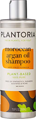 Plantoria Moroccan Argan Oil Shampoo | Plant Based Pure Vegan Organic Anti Dandruff & Frizz Hair Products for Women, Men, Teens, Kids | Natural Hair Shampoo With Coconut, Argan, Jojoba, Vitamin E