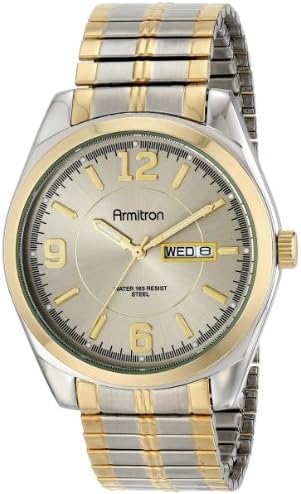 Armitron Men’s Day/Date Easy To Read Metal Expansion Bracelet Watch, 20/4591