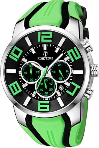 findtime Mens Sport Watches for Men Reloj para Hombre Colorful Cool Unique Analog Stylish Wrist Watch Chronograph for Running Training Stopwatch