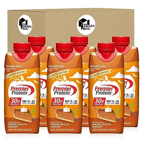 Premier Protein High Protein Shakes Variety Pack in The Award Box Packaging 11 Fl. Oz Each (Pumpkin Spice)